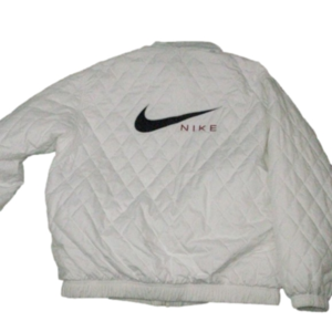 Nike Women’s White Quilted Jacket with Swoosh Logo